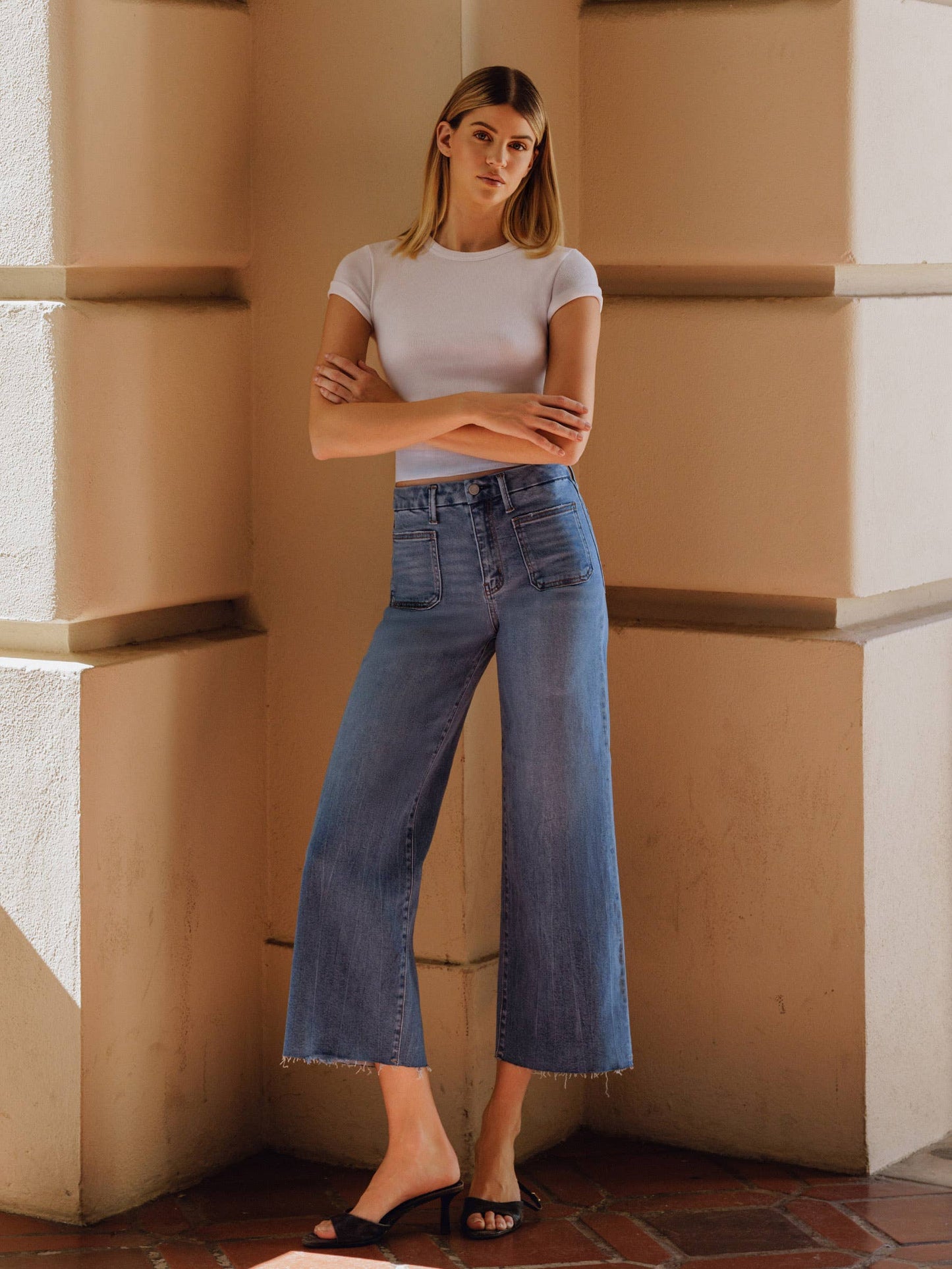 Serene HR Crop Wide Leg Denim