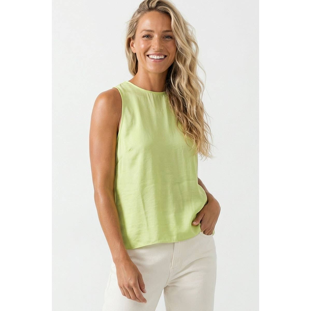 Shadow Lime Keyhole Blouse