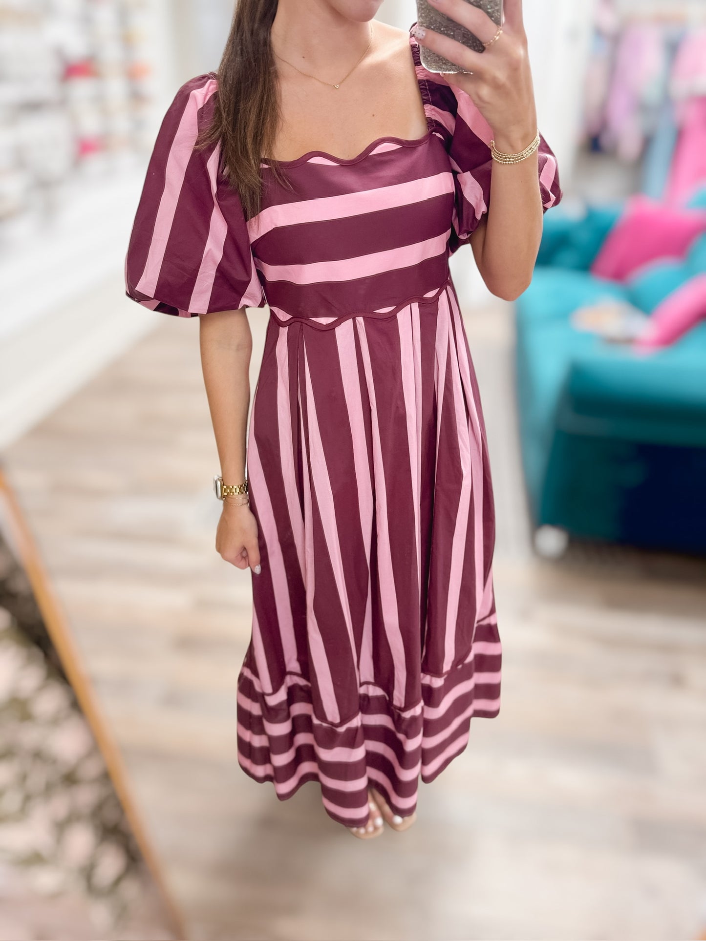 Plum & Pink Stripe Dress