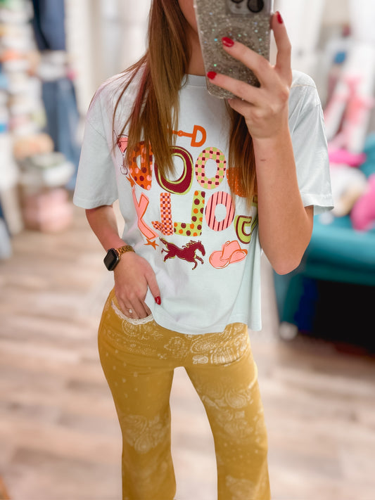 Mustard Bandana Frey Hem Denim