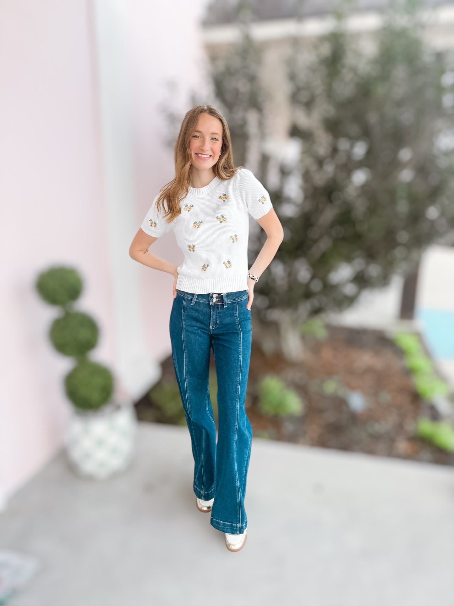 Orion High Rise Front Seam Wide Leg Denim