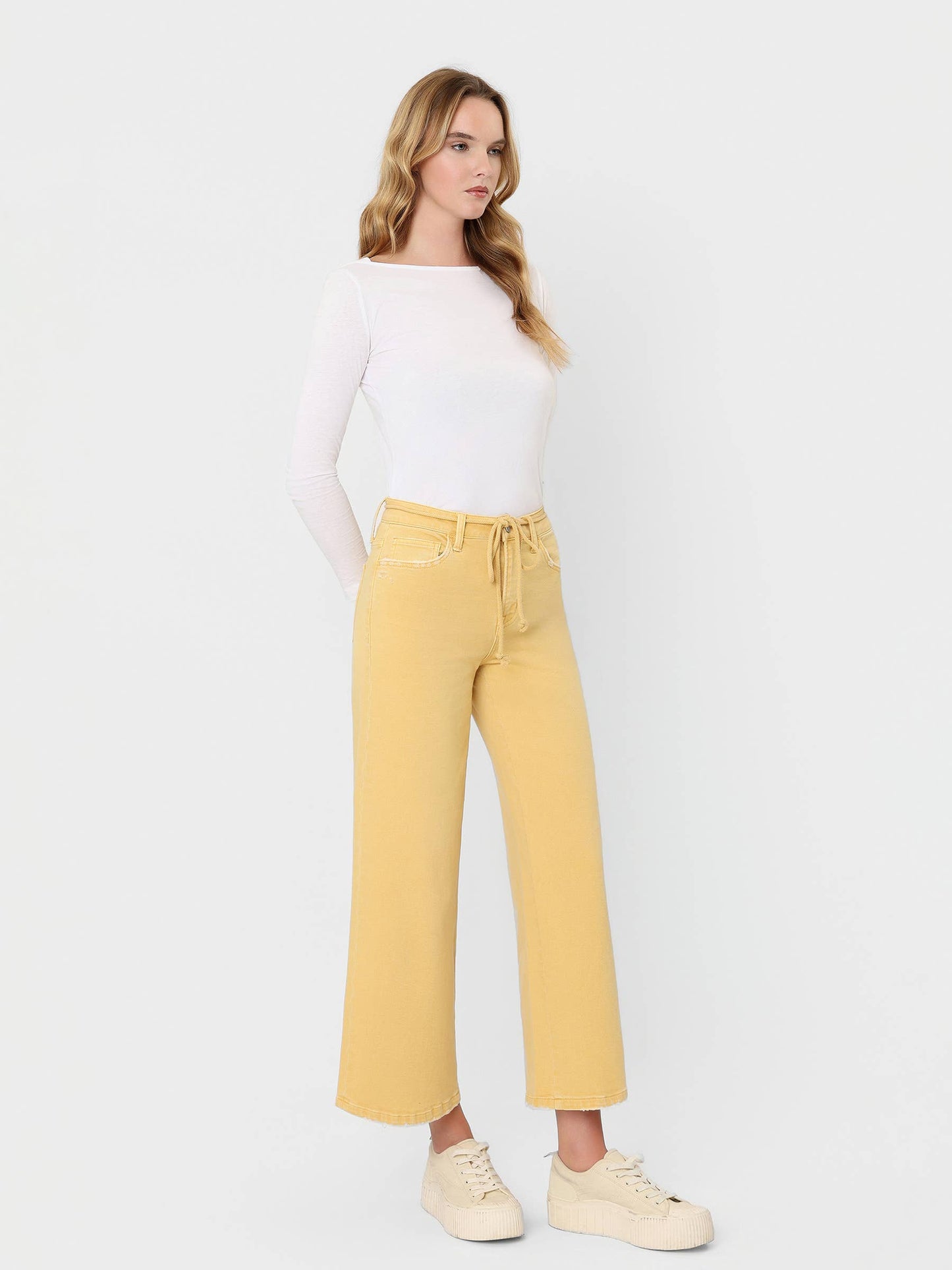 Gold Olivia Wide Leg Denim