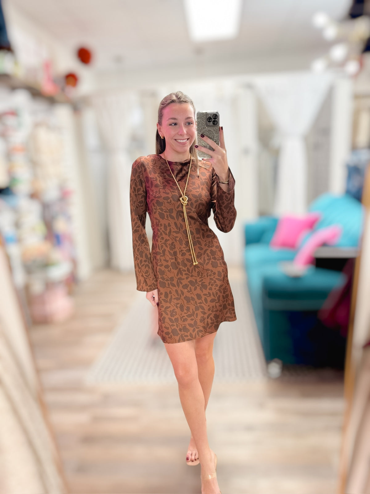 Autumn Babe Satin Mini Dress