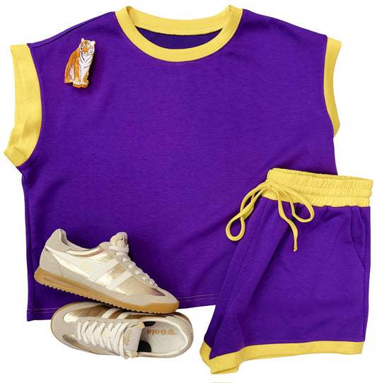 Purple and Gold Contrast Trim Gameday Set