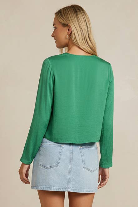 Meadow Cropped Button Up Blouse