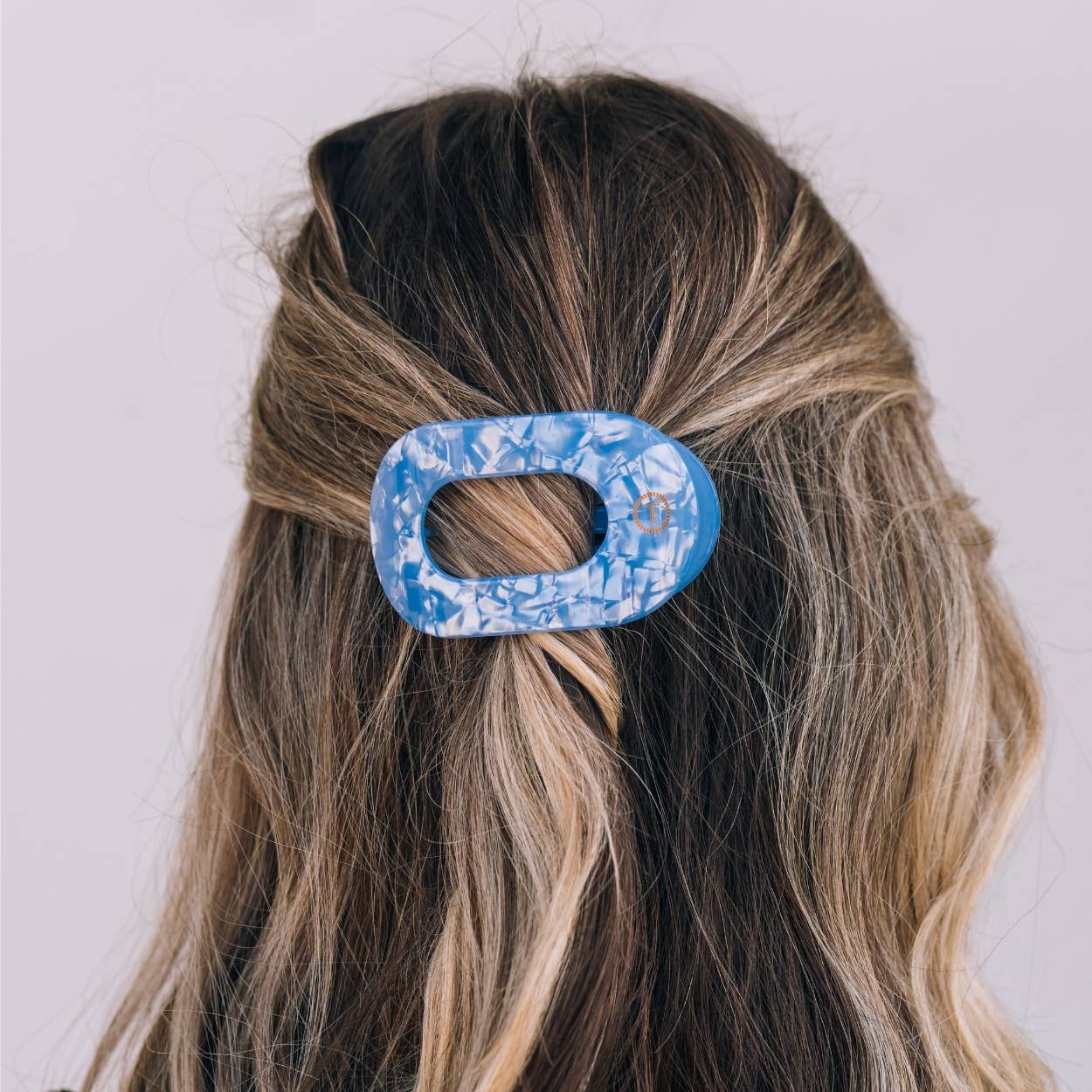 Flat Round Hair Clip | Small | Blue Lagoon