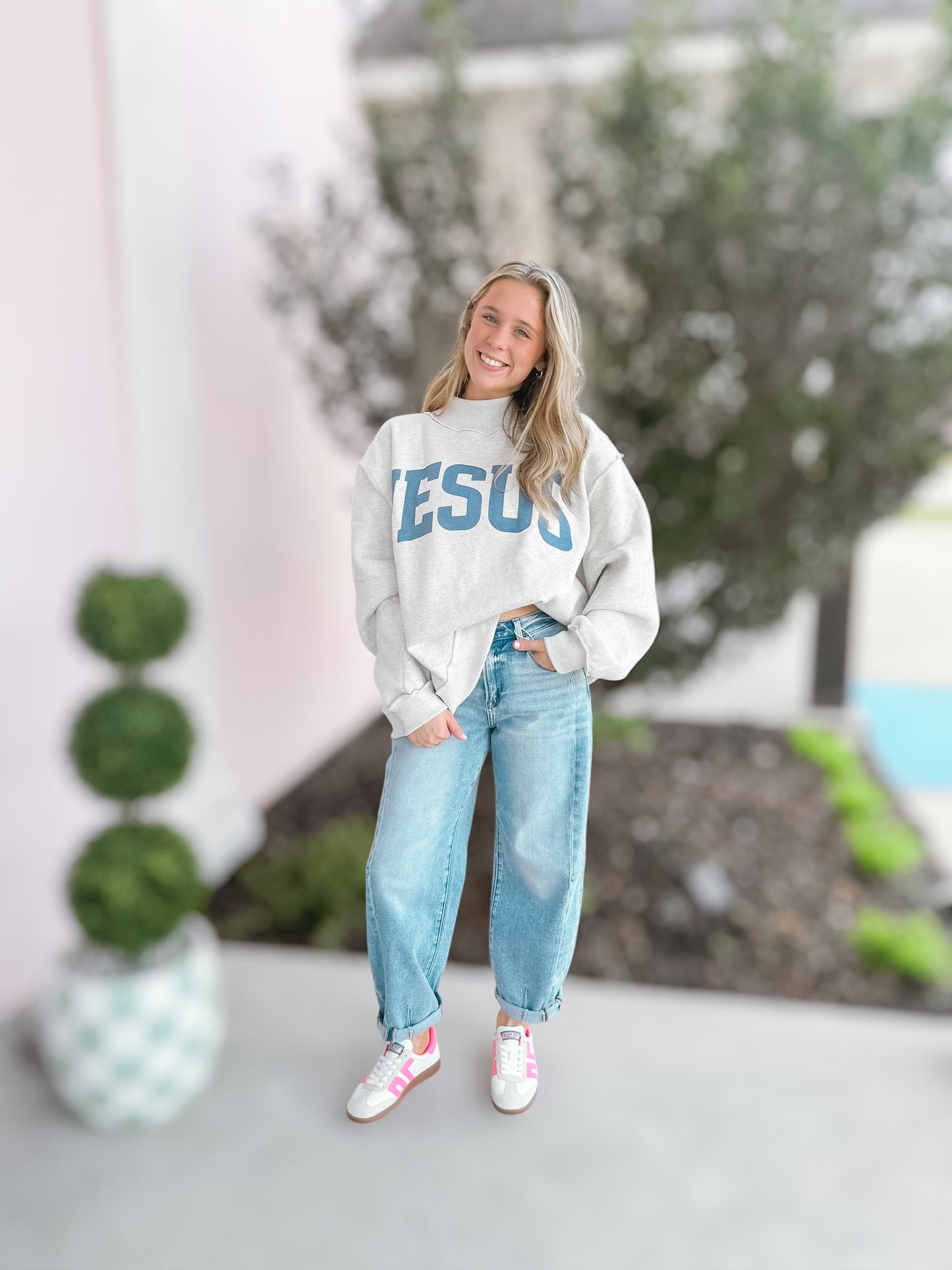 JESUS & GOD IS GOOD' Reversible Sweatshirt