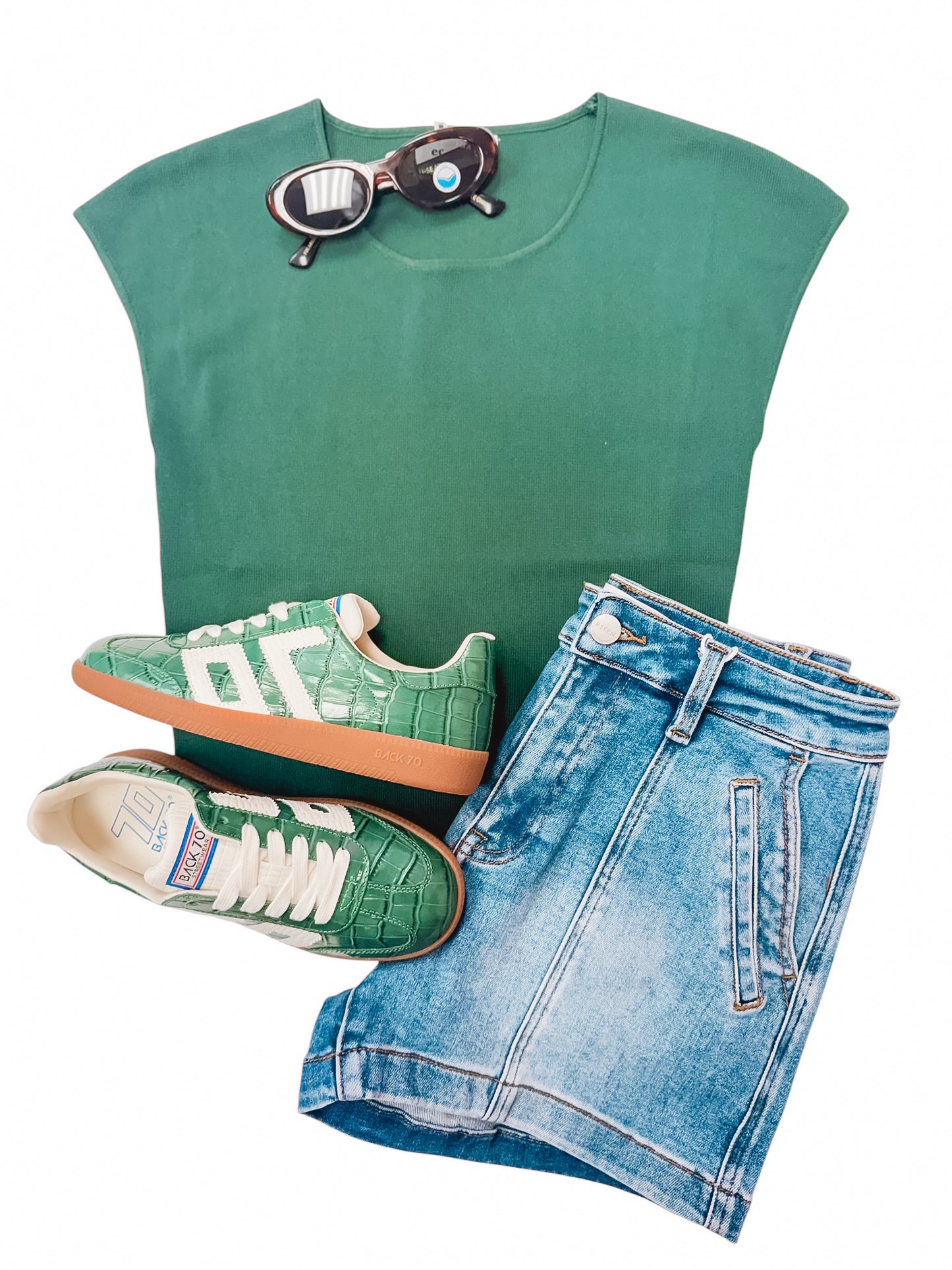It’s A Way Hunter Green Cap Sleeve Top