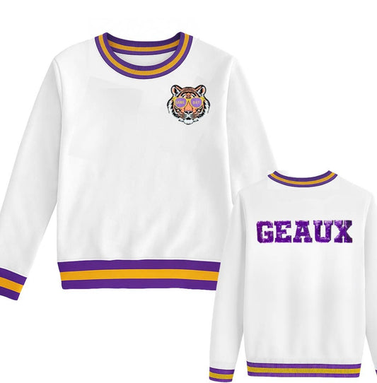GEAUX Game Day Sequin Tiger Sweater 