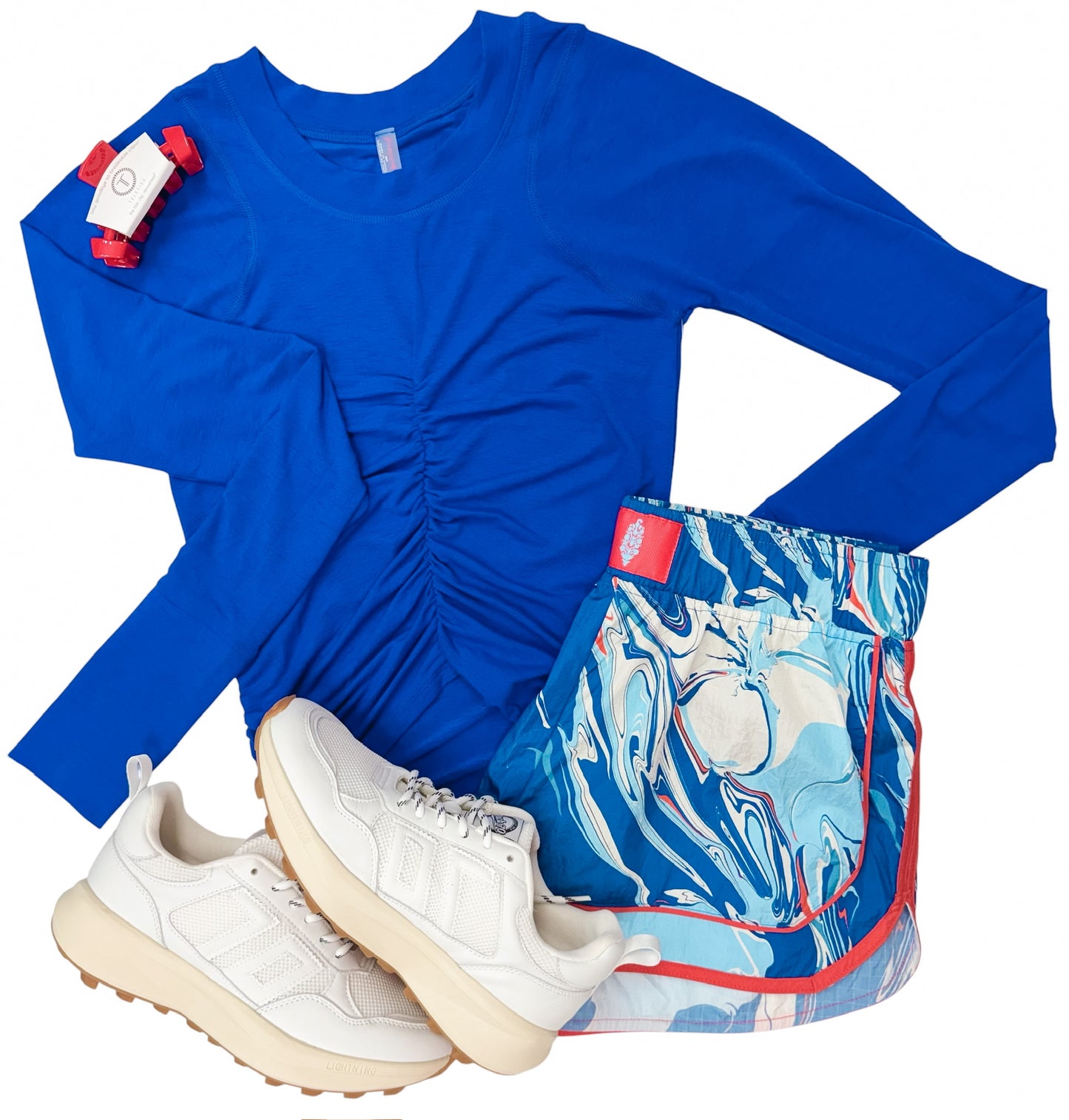 Tempo Ruched Long Sleeve Electric Shock