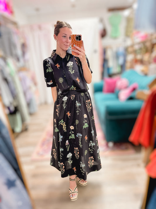 Into The Night Floral Skirt Set