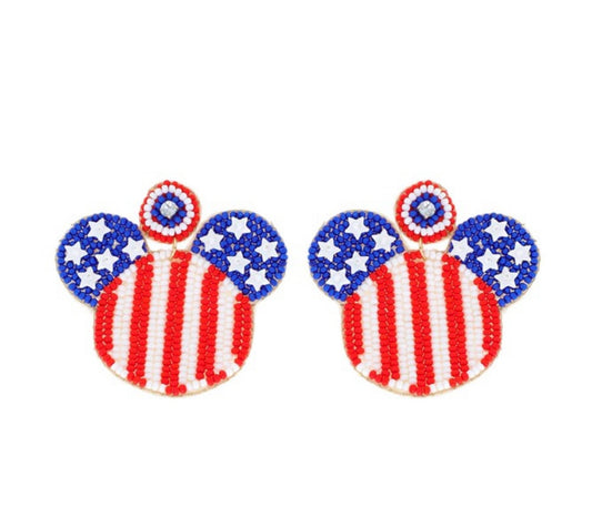 Patriotic Mouse Ear Earrings