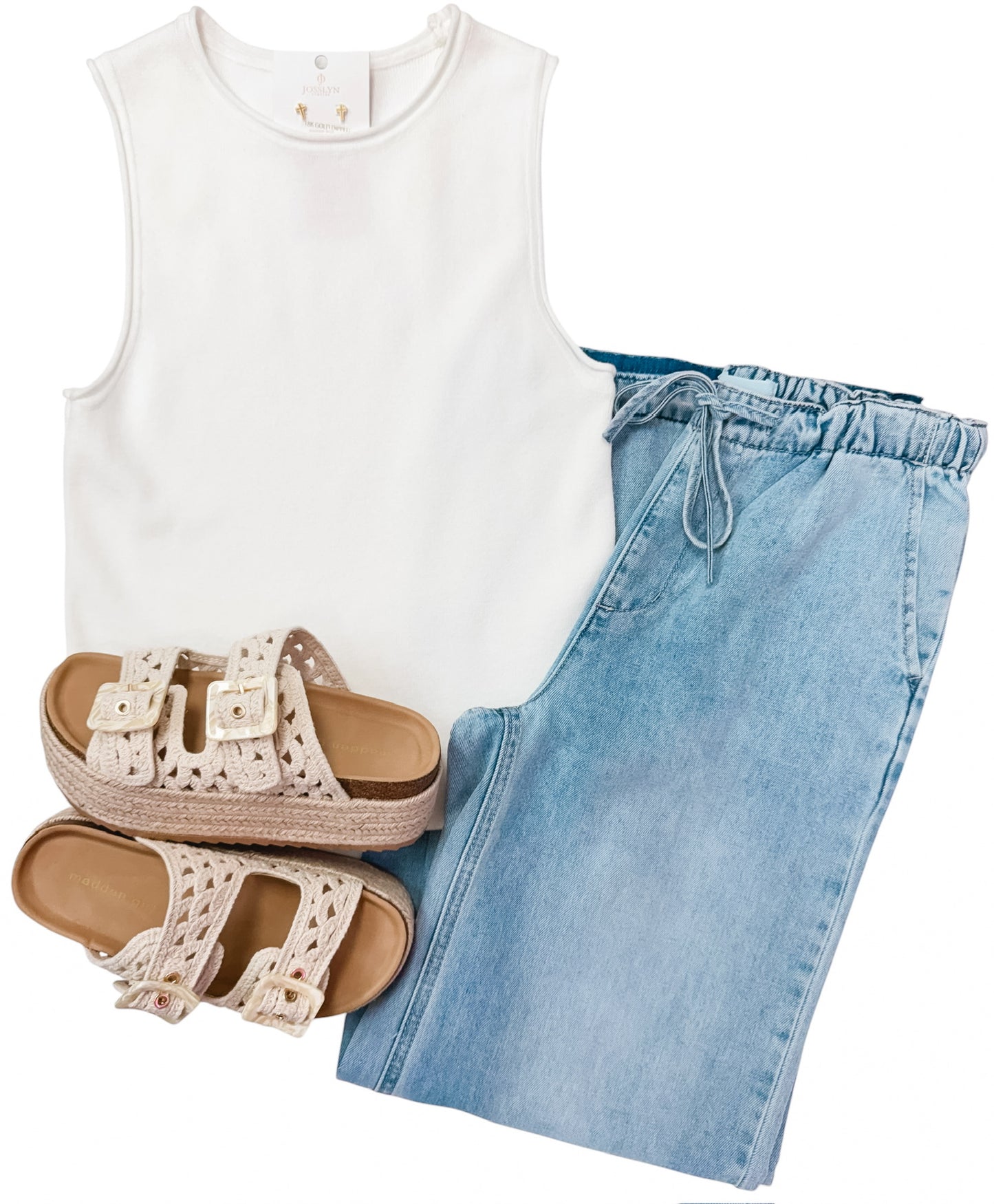 Roll With It White Sleeveless Sweater