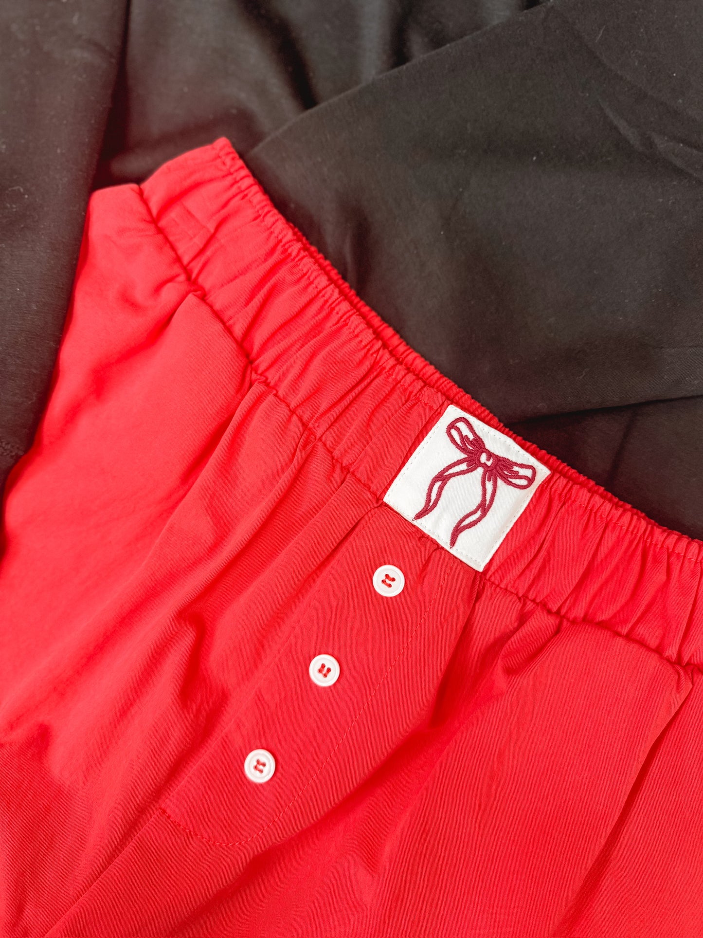 Bow Up Boxy Shorts Red