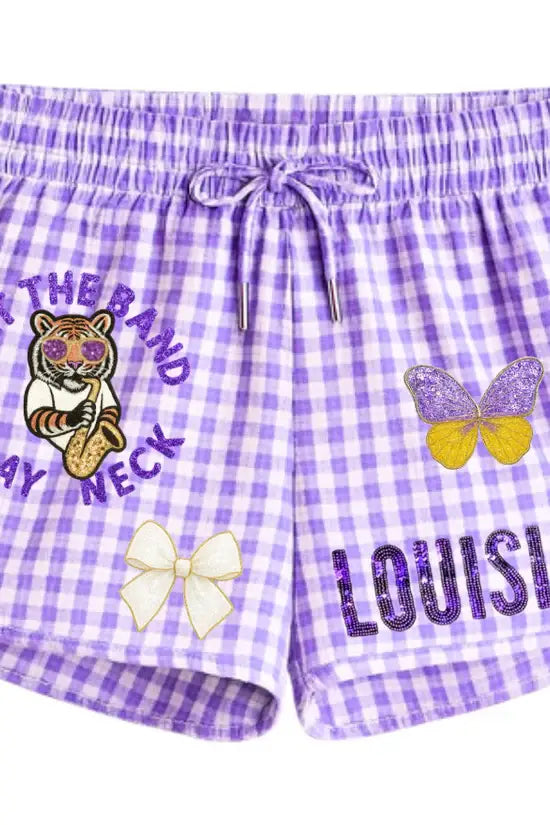 TIGERS SEQUIN GAME DAY GINGHAM 2 PIECE SET
