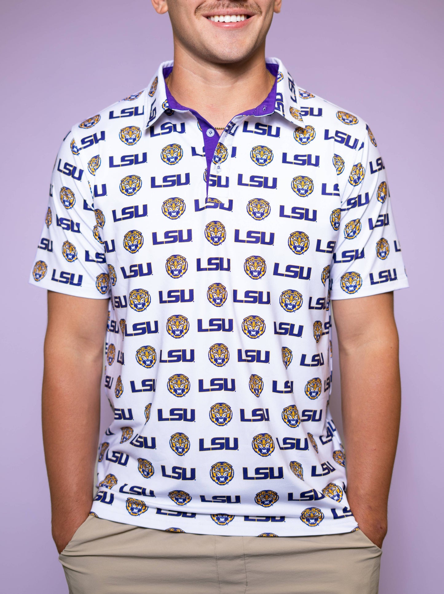 Men’s LSU Polo (White)