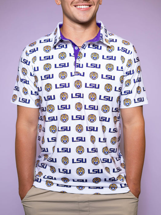 Men’s LSU Polo (White)
