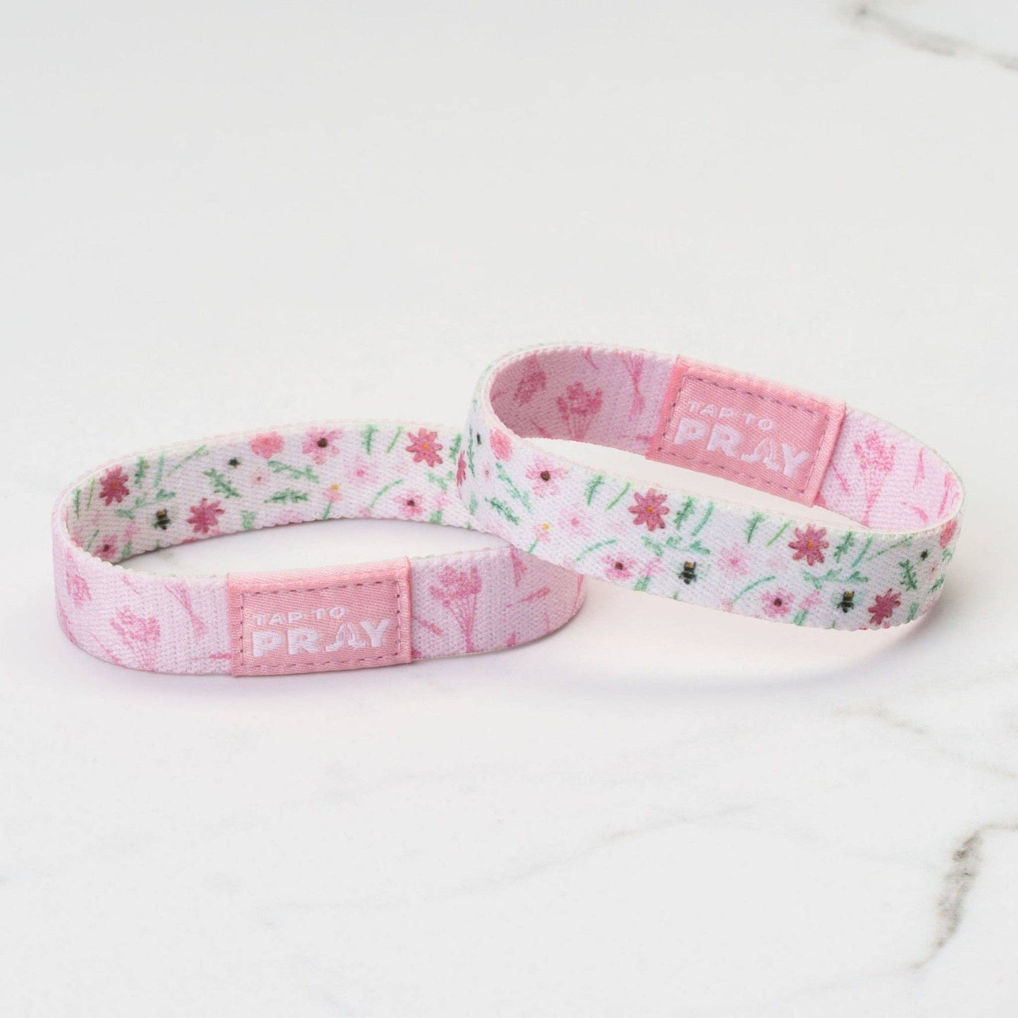 Tap To Pray® Wristband – Meadows - White