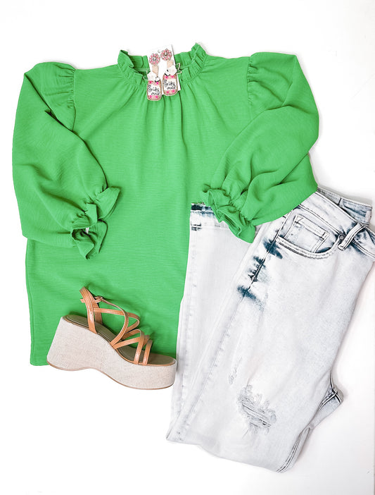 Lucky To Love Green Blouse