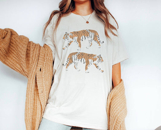Double Tiger Tee | Retro Boho Tshirt