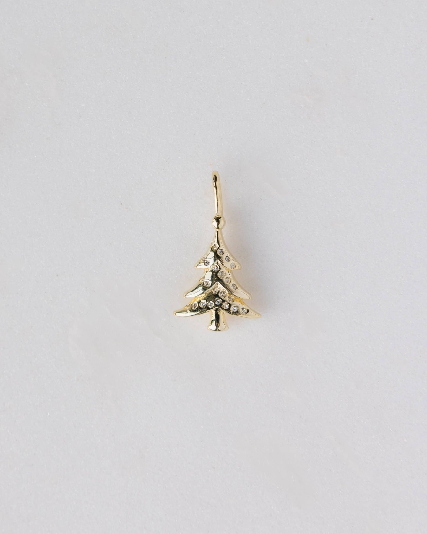Christmas Tree Charm in Bright White Crystal