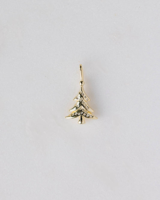 Christmas Tree Charm in Bright White Crystal