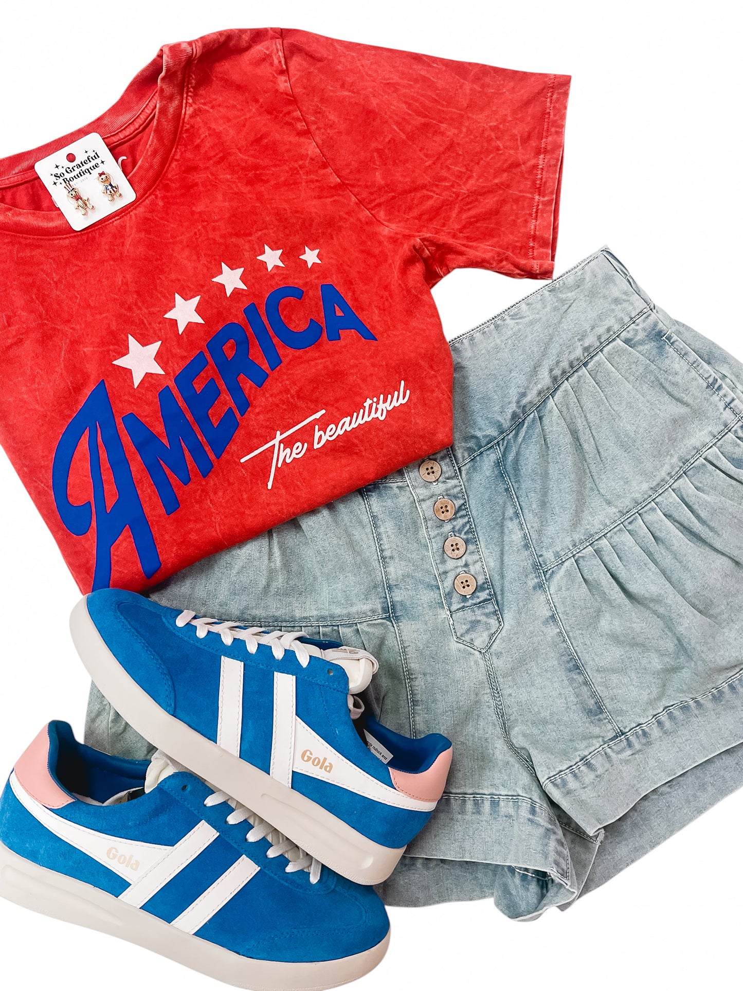 Chambray Mineral Washed Button Down Shorts