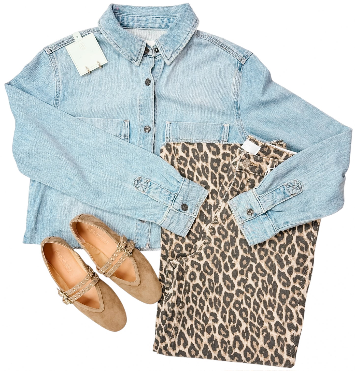 Abbey Vintage Wash Cropped Denim Shirt