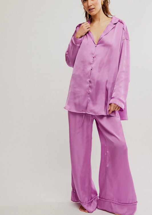 Dreamy Days Solid PJ Set Crocus