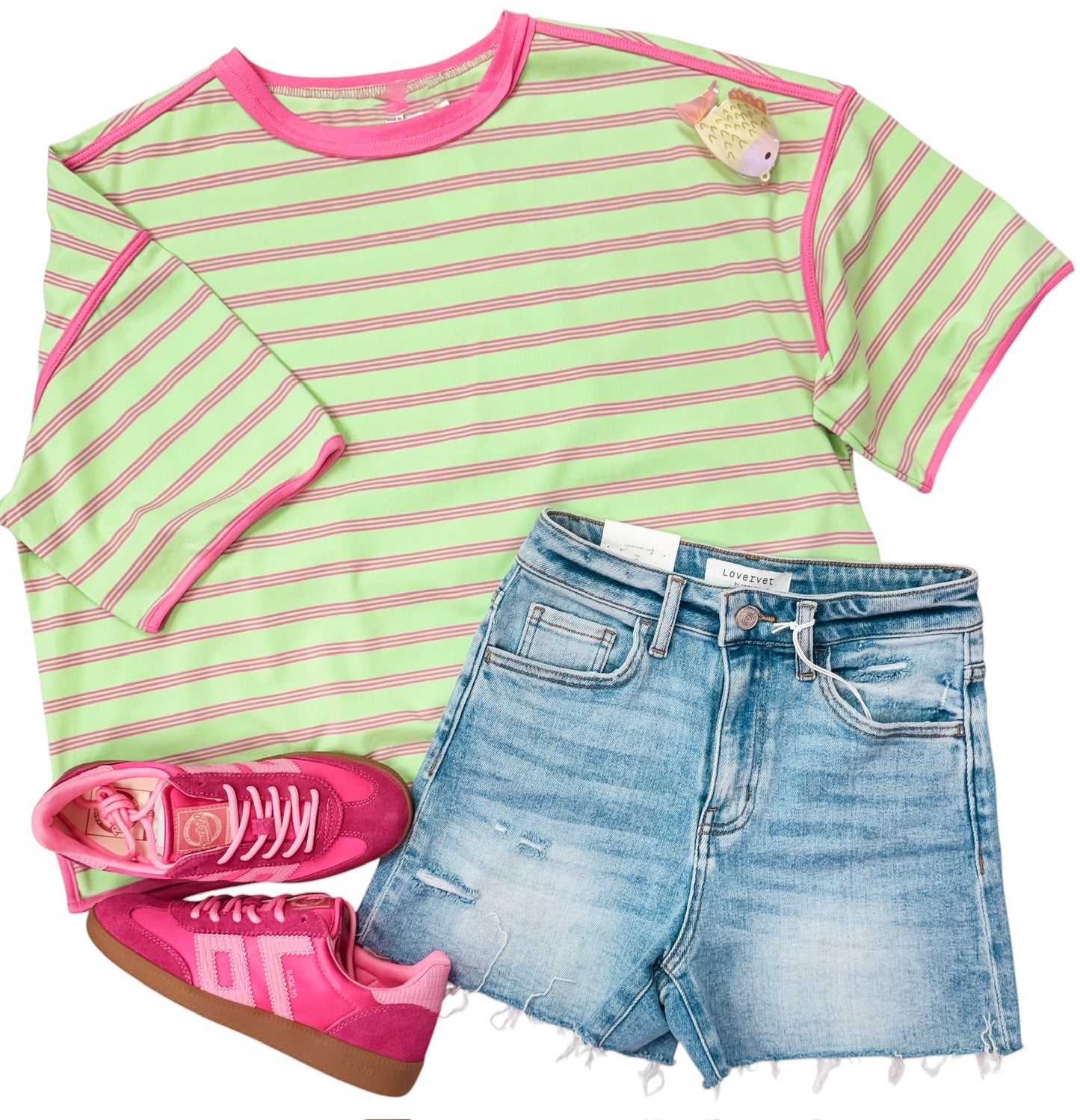 Dragonfruit Oversized Stripe Top