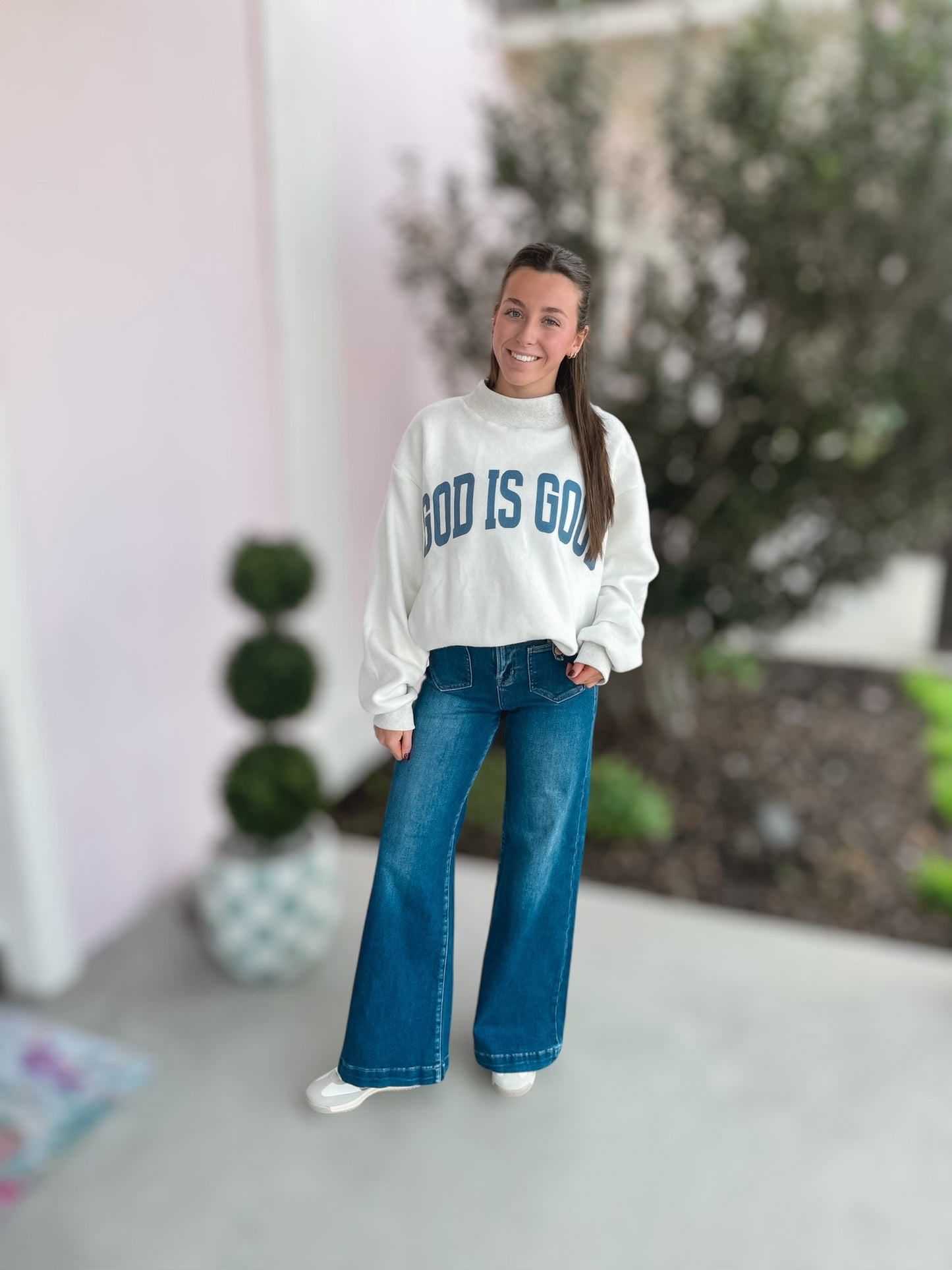 JESUS & GOD IS GOOD' Reversible Sweatshirt