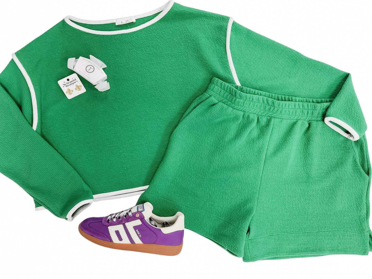 Kelly Green Cloud 9 Knit Shorts
