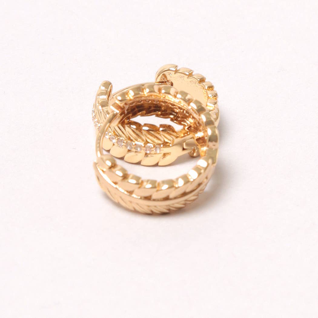 14K Gold-Dipped Wreath Hoop Earring