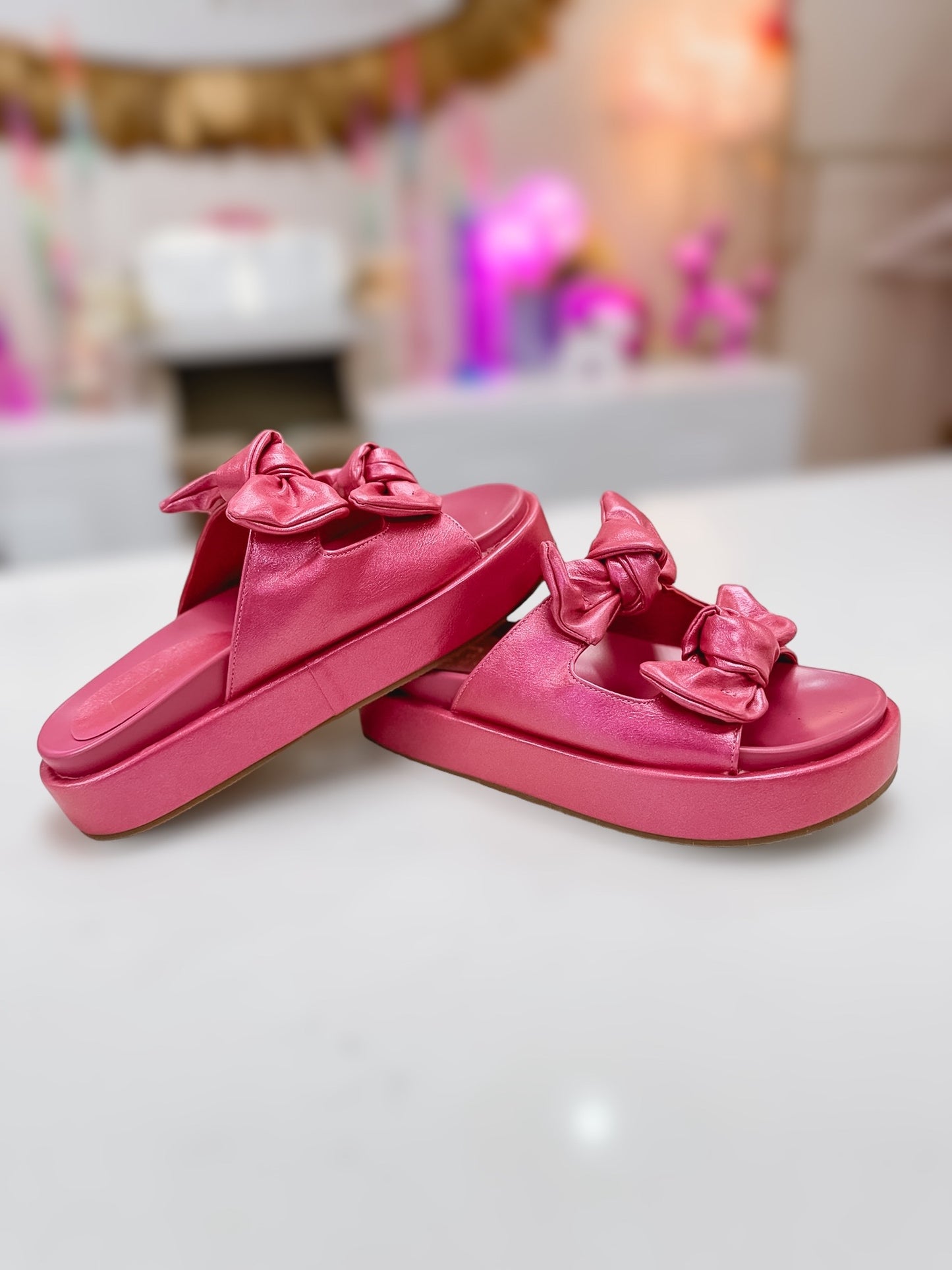 KiKi Fuchsia Bow Sandals