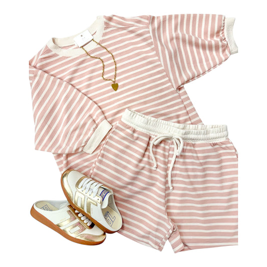 Rose Sailor Cloudy Knit Stripe Shorts