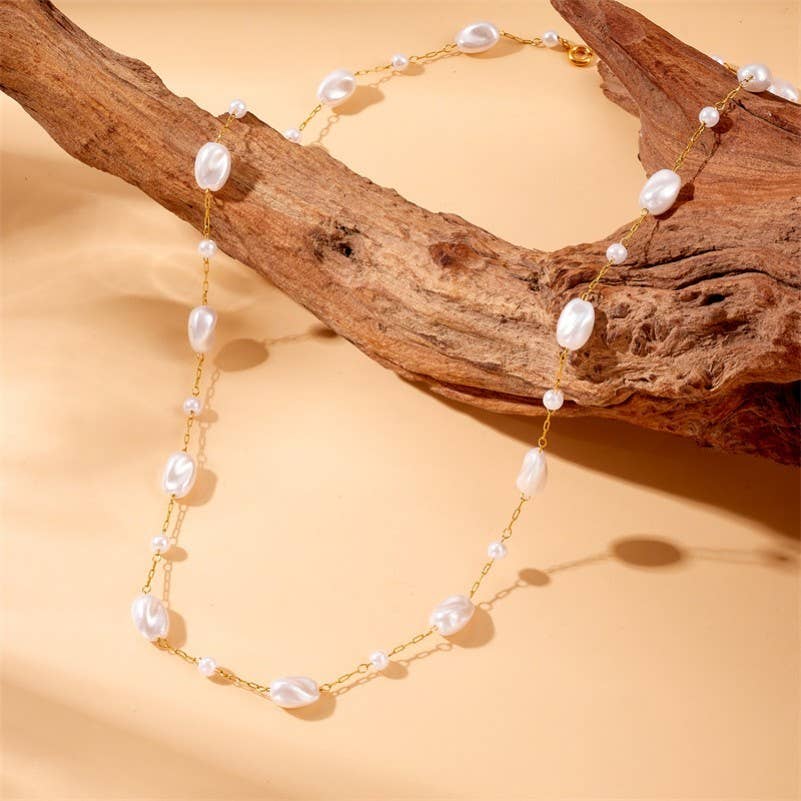Pearl Station Chain Necklace