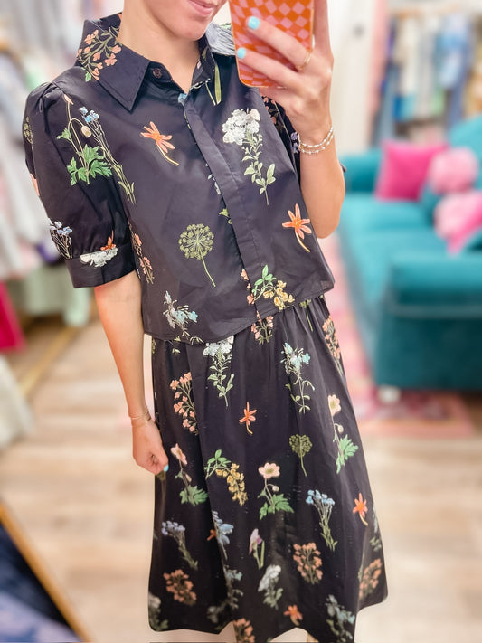 Into The Night Floral Skirt Set