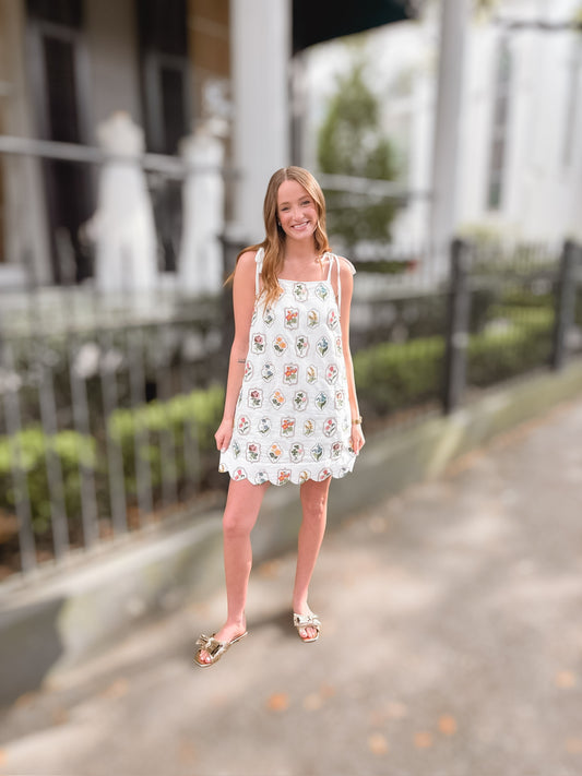 Love Blooms Here Floral White Dress