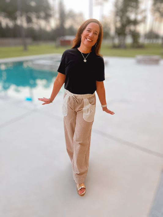 Coco Contrast Striped Pants