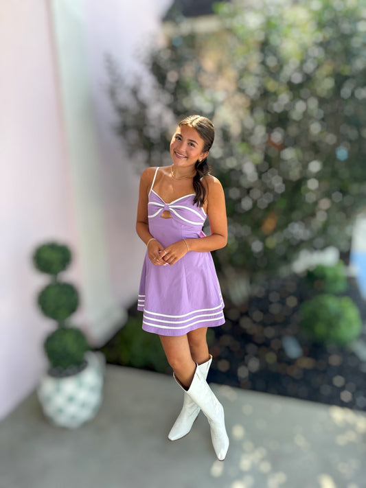 Touchdown Purple Bow Back Dress