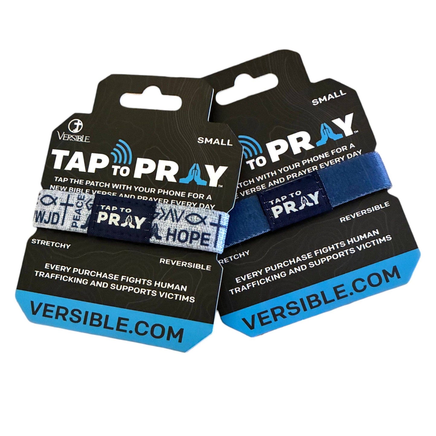 Tap To Pray® Wristband – Symbols of Faith - Navy