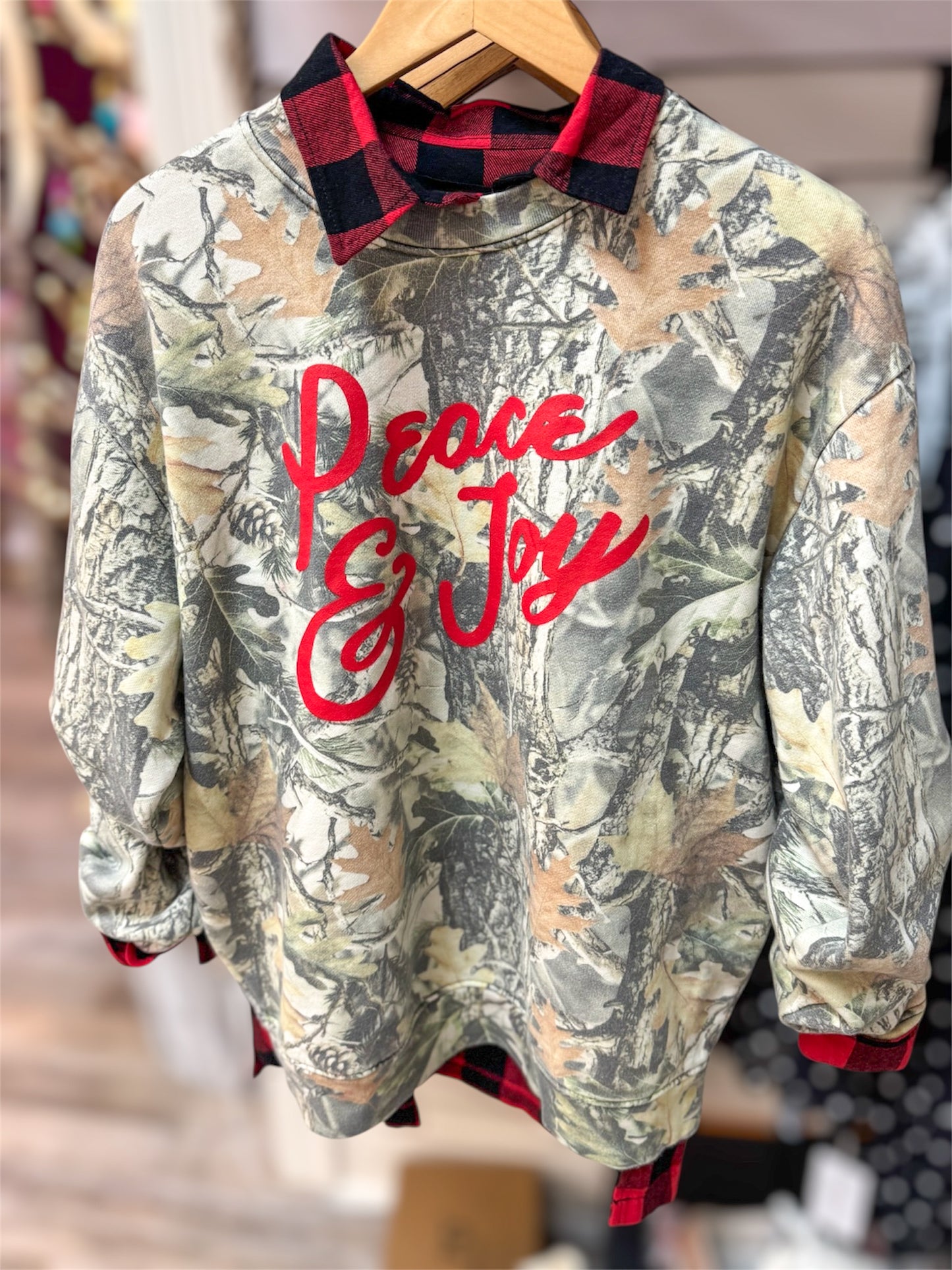 Classic Plaid Oversized Shirt Red