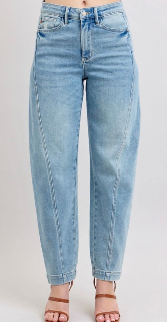 Judy Blue High Waisted Side Panel Barrel Leg