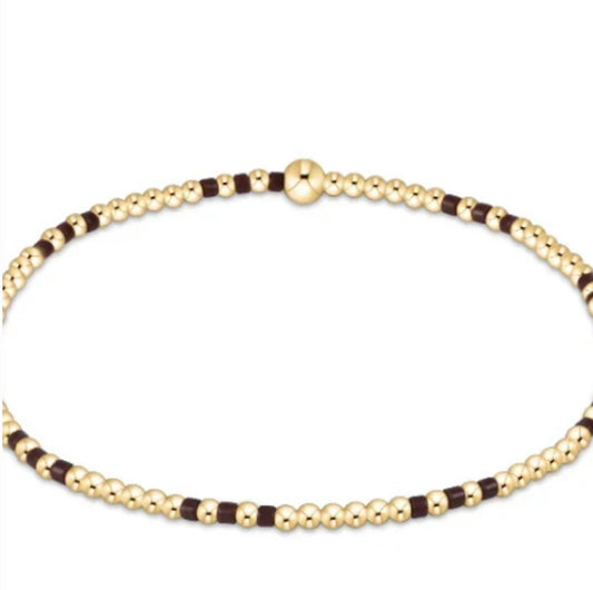 Hope Joy Pattern 2mm Bead Bracelet - Chocolate