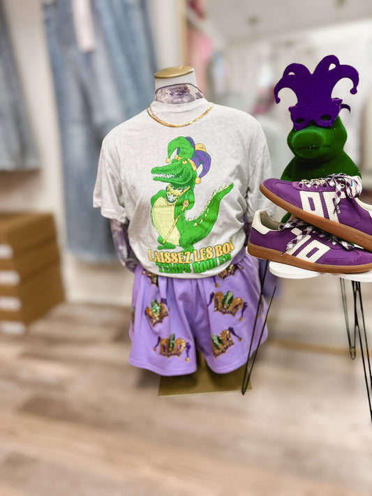 MARDI GATOR HEATHER WHITE CREW T-SHIRT