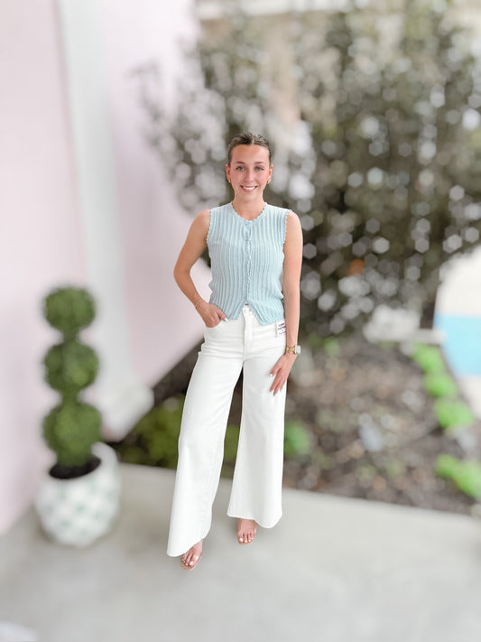 Baby Blue Sweet Crochet Top