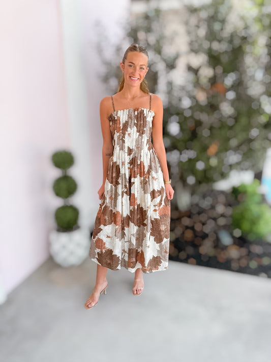 Mocha Fall Blossom Dress