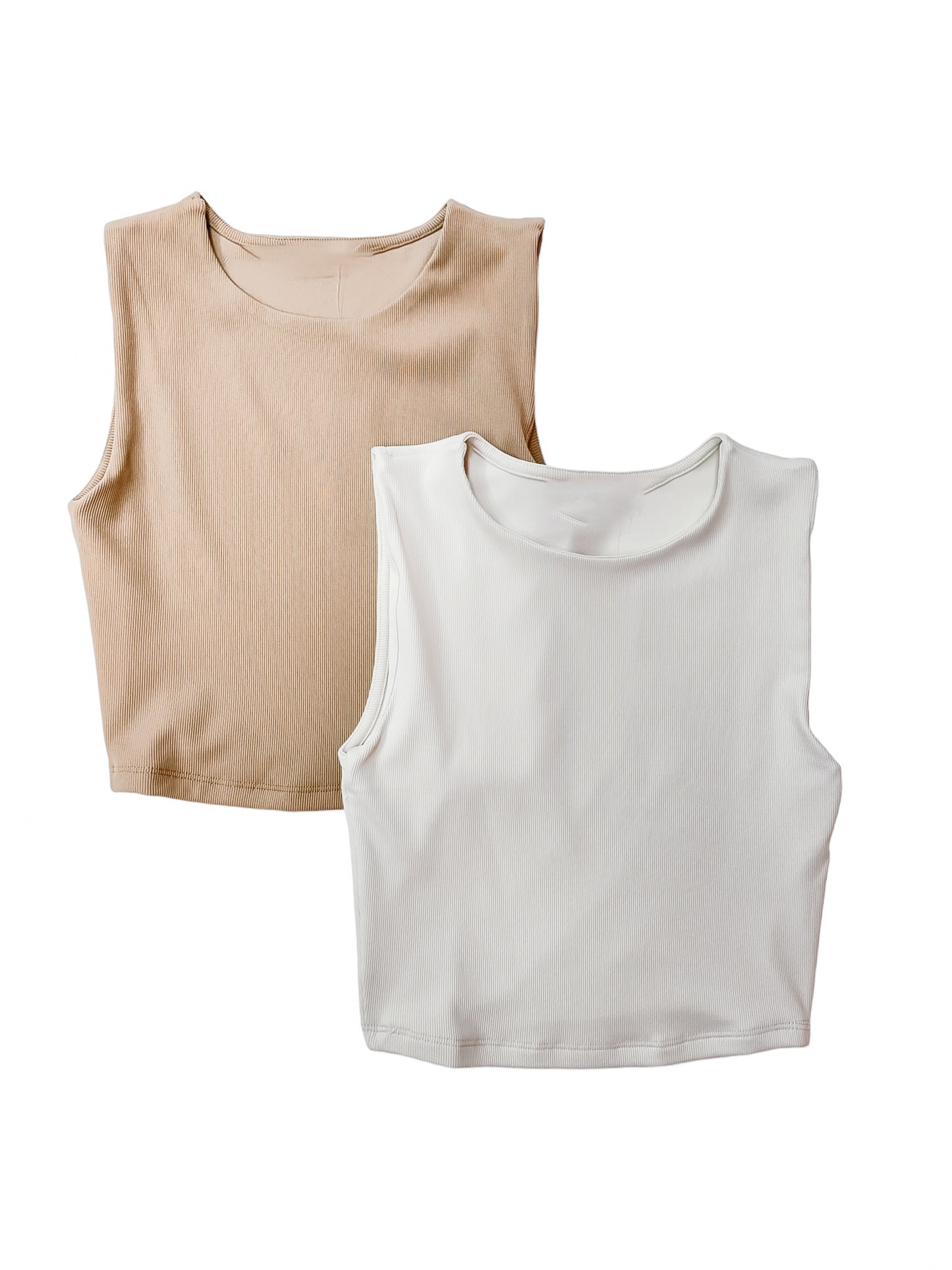 Flatter Me Sleeveless Knit Top Light Beige