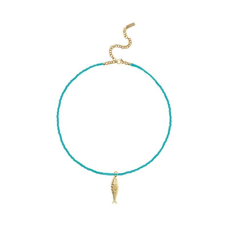 Fish Turquoise Beaded Necklace