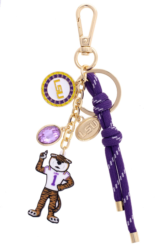 LSU Tigers Cluster Bag Charm in Purple